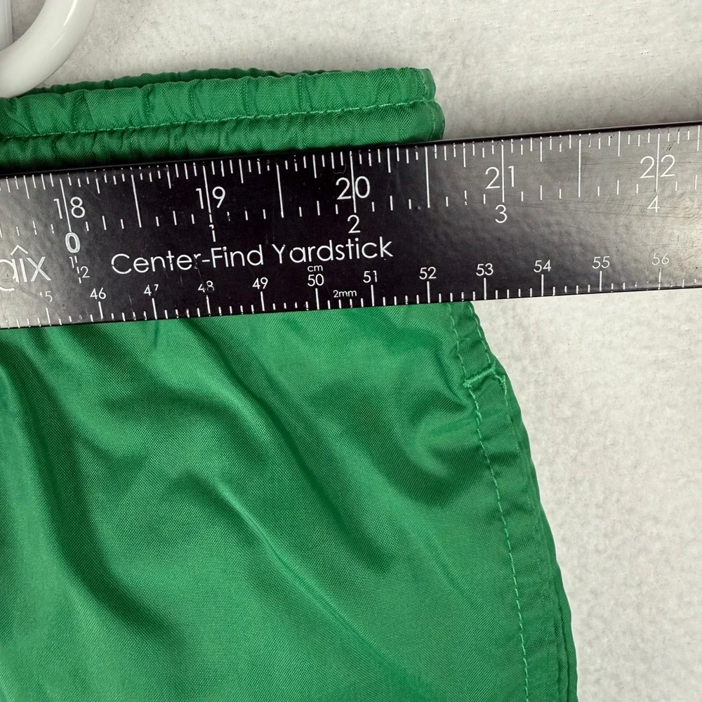 Vintage 80s Adidas Swim Shorts Mens Large Green Trefoil Logo Lined Nylon Trunks
